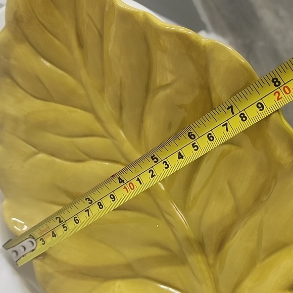 STYLE-EYES by Baum bros,Porcelain harvest gold  LEAF Design Serving Plate - Picture 7 of 7